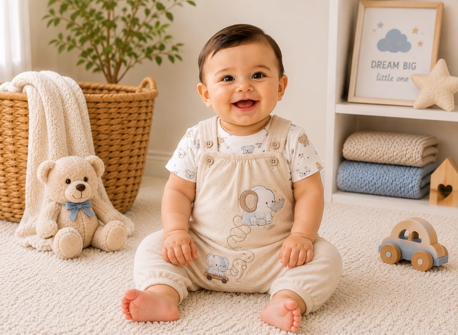 طقم سالوبيت رضّع قطعتين 🐘💙